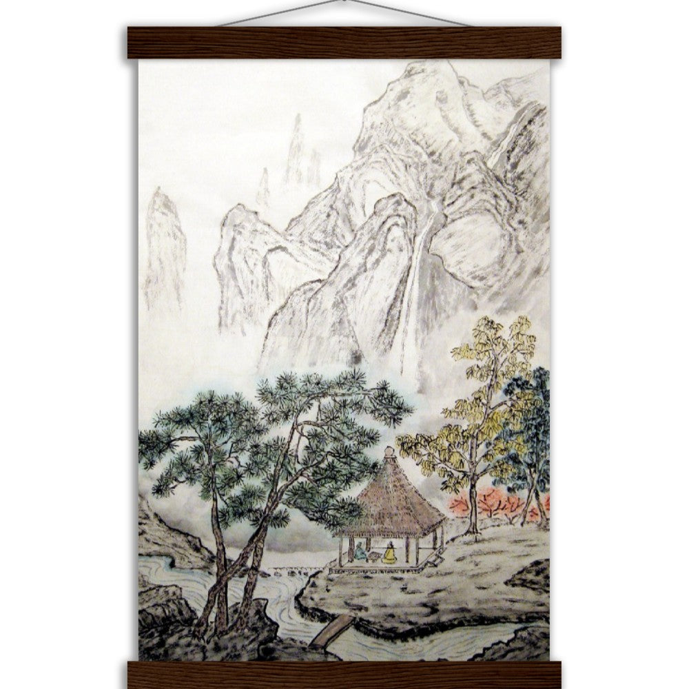 Hut by the Stream Poster with Hanger (28x43 cm / 11x17 )