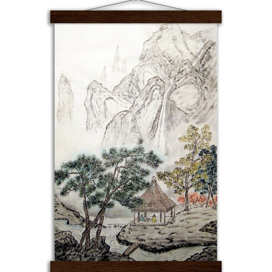 Hut by the Stream   Poster with Hanger (28x43 cm / 11x17 )